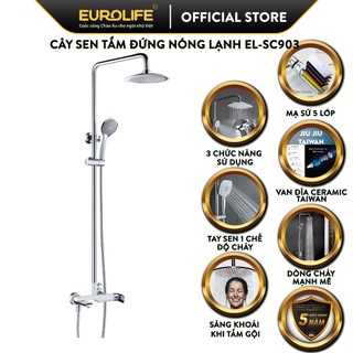 Cây sen nóng lạnh chất liệu đồng mạ sứ trắng Eurolife EL-SC903