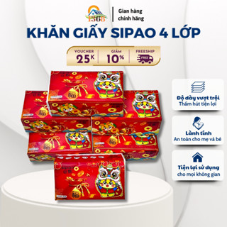 Khăn Giấy Sipao Loại 1 Thùng 20 Gói, Hàng Nội Địa Trung 420 Tờ Giấy 4 Lớp