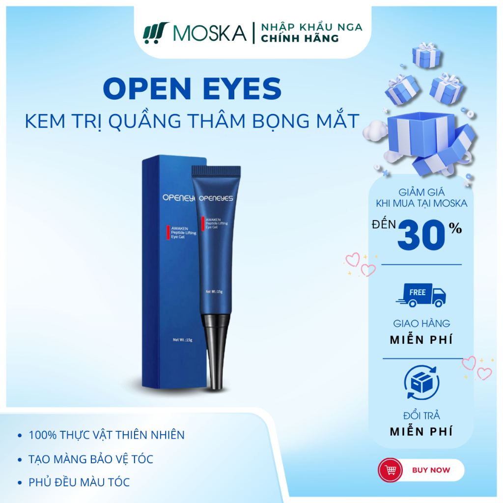 Kem Openeyes Xoá Tan Bọng Mắt, Xoá Sạch Thâm Quầng Mắt - Kem Dưỡng Mắt Openeyes Mỹ 15gr Trẻ Hoá Đôi Mắt Tuổi 20 | Moska