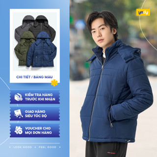 Áo phao nam 3 lớp YODY dòng VIP có nón siêu ấm dáng ngắn trẻ trung PVM6003