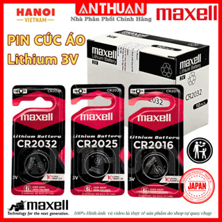 Pin CR2032 CR2025 CR2016 Maxell 3V Cao Cấp Hàng Chính Hãng Made In Japan cho Cmos, Smartkey, AirTag