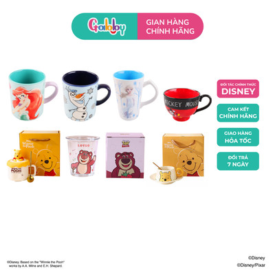 Cốc Sứ, Thuỷ Tinh Cao Cấp Nhân Vật Disney (Lotso, Pooh, Mickey, Minnie, Mc Queen, Elsa, Olaf) Cho Bé