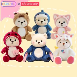 Gấu Bông Lena CosPlay, Gấu Lena Có Quần Áo Nhân Vật Stitch Cá Mập Khủng Long Đáng Yêu