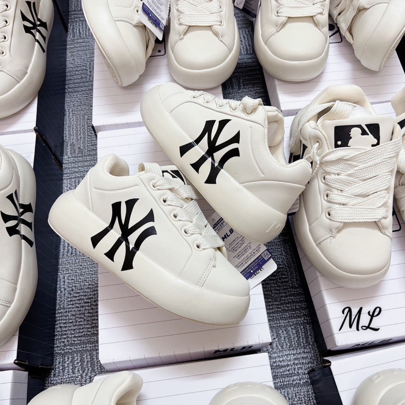 Giày MLBB korea chuk classic base-LA dodgers-cream, giày sneaker thể thao nam nữ ful size