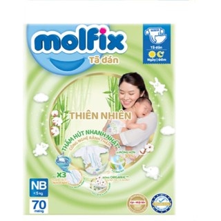 Tã dán Molfix sơ sinh size NB 70 miếng cho bé sơ sinh