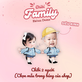 In chibi gia đình, chibi 2 anh em, chị em