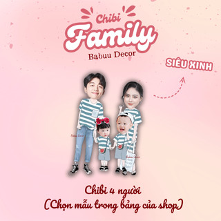 In chibi gia đình, chibi 2 anh em, chị em
