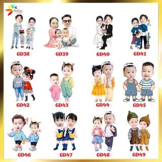 In chibi gia đình, chibi 2 anh em, chị em