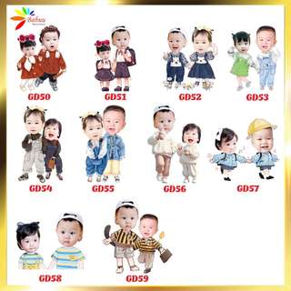 In chibi gia đình, chibi 2 anh em, chị em