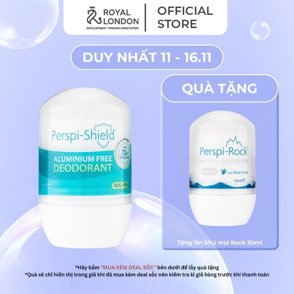 Lăn Khử Mùi Cao Cấp 72H Perspi - Shield Cho Mọi Loại Da 50Ml