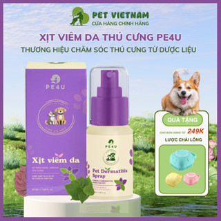 Xịt Viêm Da Ghẻ Lỡ Ngứa Chó Mèo PE4U - Hết Ngứa Ngáy, Ghẻ Lỡ, Viêm Da PE4U Dung Tích 50ML