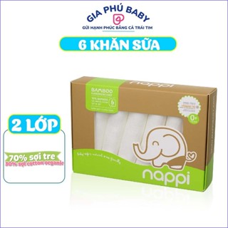 Khăn sữa Nappi chính hãng ( hộp 6 khăn) hàng chính hãng đảm bảo chất lượng