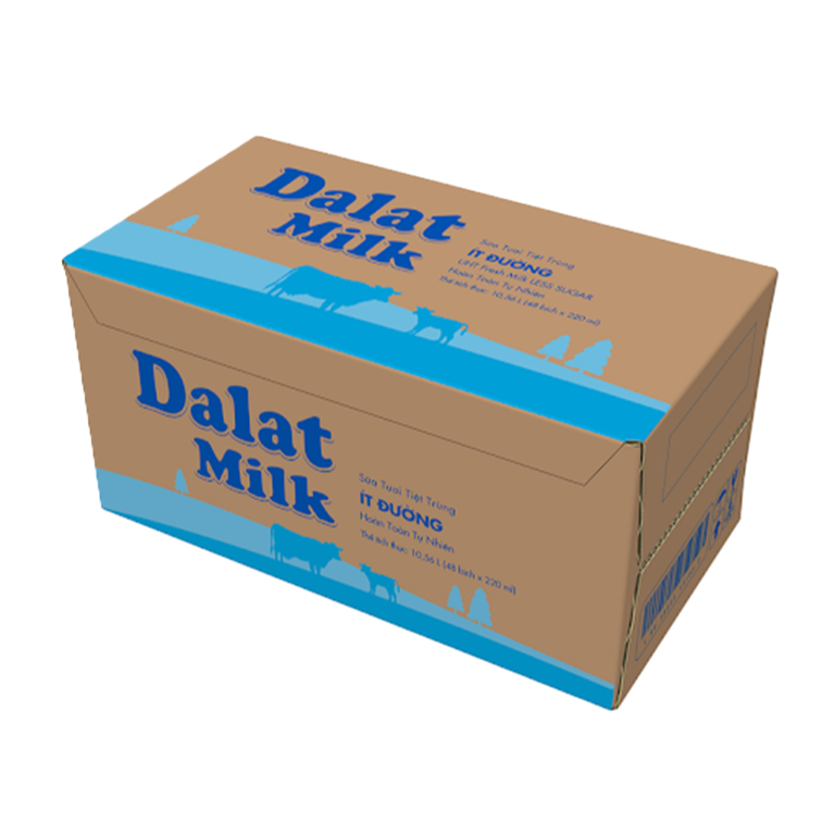 [Chỉ giao hỏa tốc] Thùng sữa tươi Dalat Milk bịch 48x220ml - đủ các loại
