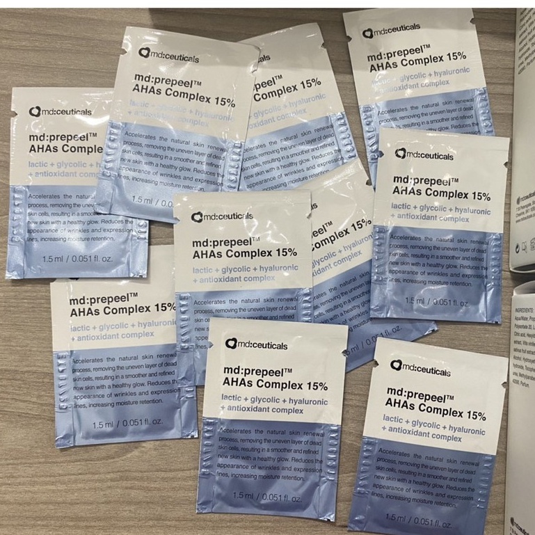 [Sample 1.5ml] Peel Trắng Sáng Căng Bóng Da Md:ceuticals Md Prepeel AHAs Complex 15%