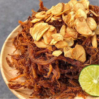 Khô Heo Cháy Tỏi Ớt Vị Đậm Đà Mường Then, Thịt Heo Khô Chiên Tỏi Ớt Giòn Dụm