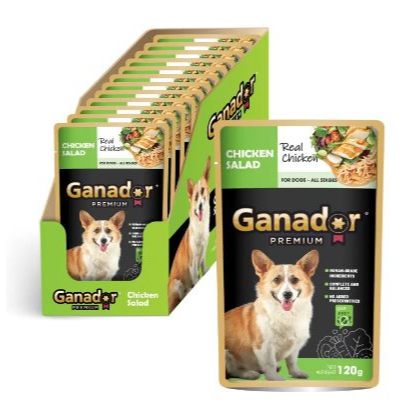 Pate cho chó mọi lứa tuổi Ganador Premium vị salad thịt gà gói 120gr