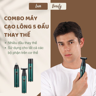  Combo máy cạo lông toàn thân đa năng 4 đầu thay thế cạo lông mặt chân tay vùng bikini nách mũi tiện lợi CSSD106 