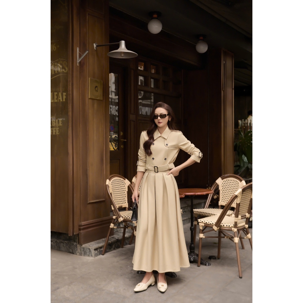 Set Nữ RENIE SET Thiết Kế Áo Mangto Vest Chân Váy Xếp Ly Thanh Lịch, Sang Trọng CHERINE