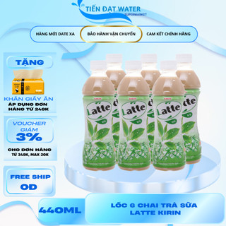  Nước Trái Cây Kirin Latte Trà Sữa - Lốc 6 Chai x 440ml - Thức Uống Ít Béo Thơm Ngon Đậm Vị 