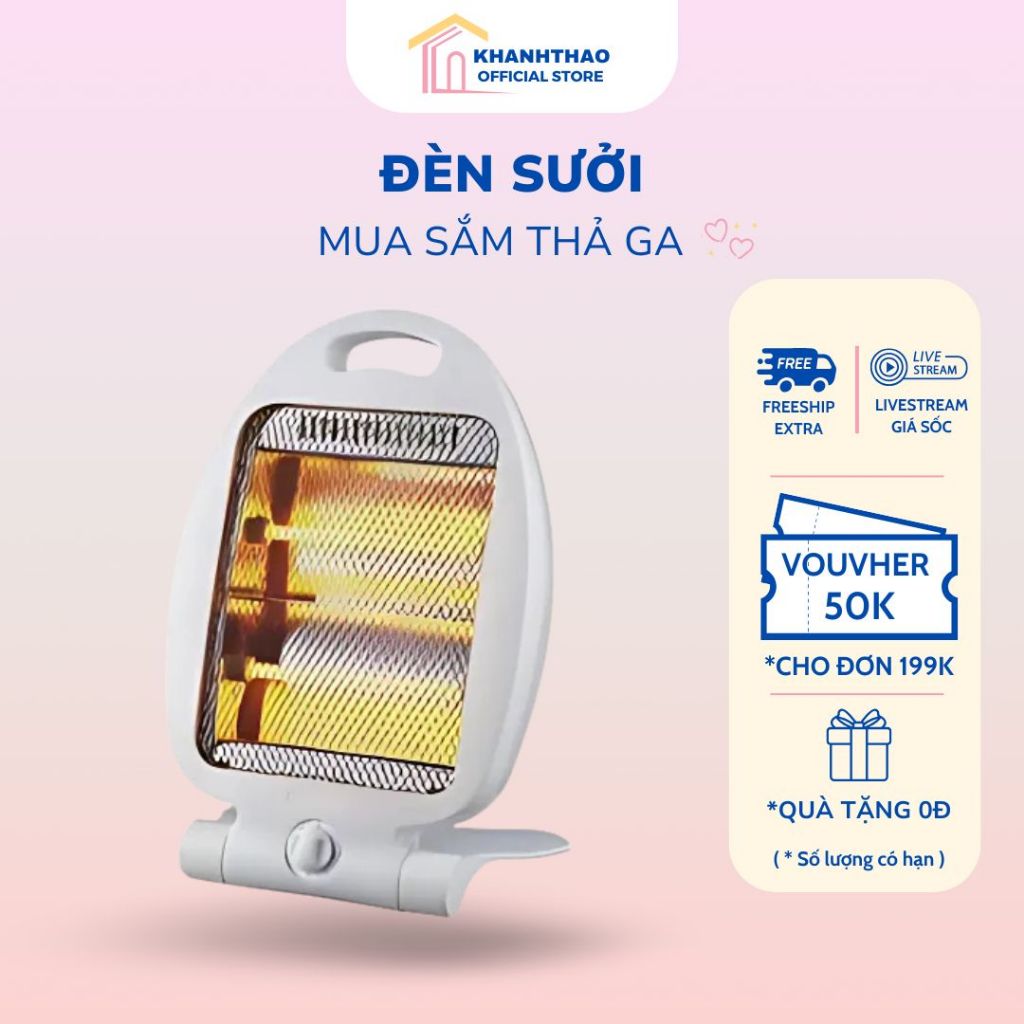 Đèn sưởi - Máy sưởi Fujika FJ-60A 2 có tấm lưới cách nhiệt an toàn, chế độ phát nhiệt, tự ngắt, tiết kiệm điện