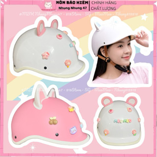 [CHÍNH HÃNG] Mũ bảo hiểm 1/2 Cá Heo NA kiểu Nhật- Nón cho bé Trên 25kg và Người Lớn Cao cấp Kèm Chamr và tai mèo tai gấu