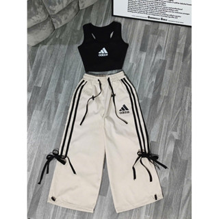 (HÀNG THIẾT KẾ) TB25 Set áo ba lổ ADIDA quần hiphop cho bé gái 7-40kg