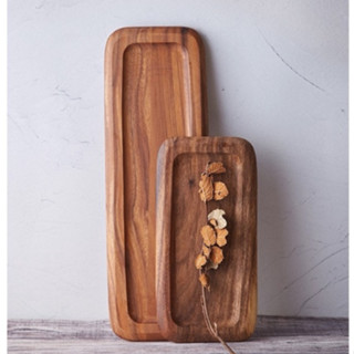 Khay gỗ dài gỗ Acacia dùng decor phụ kiện chụp ảnh, Khay gỗ óc chó phụ kiện decor món ăn - GIBA