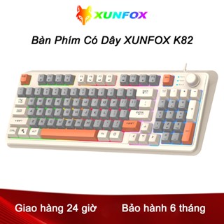 Bàn Phím Chống Ồn Có Dây XUNFOX Có Đèn RGB Và Núm âm lượng