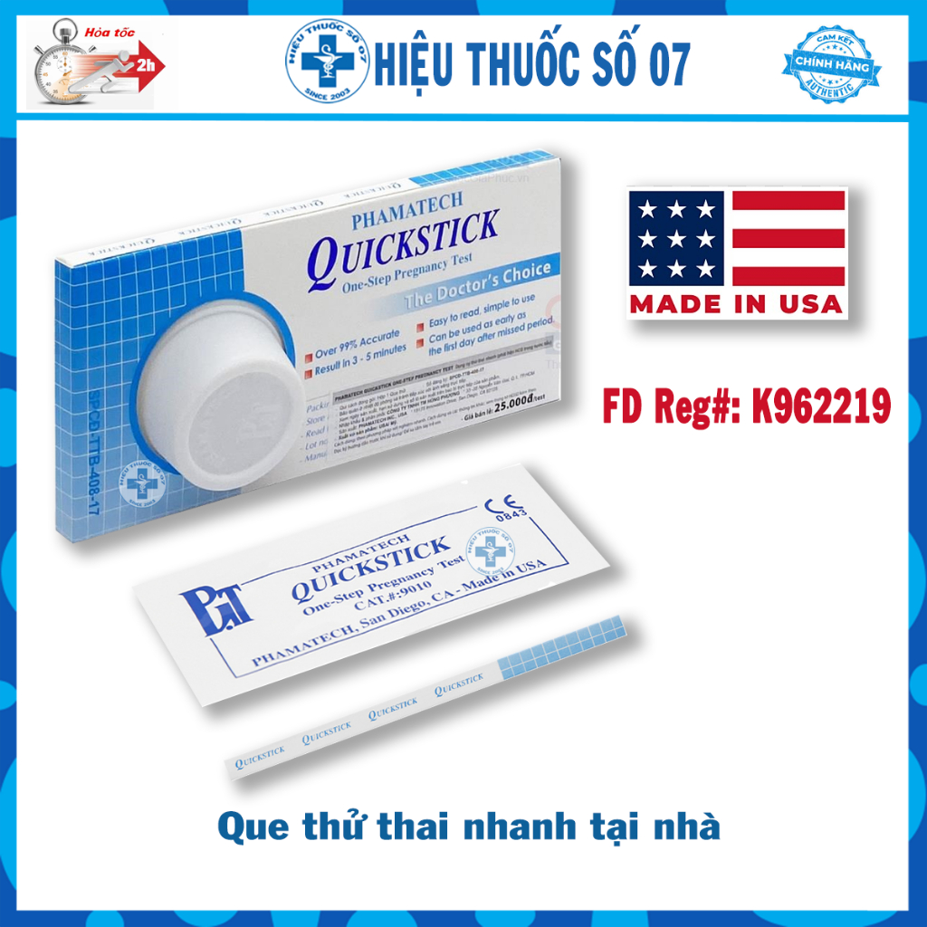 Que thử thai Quickstick One-step Pregnancy Test