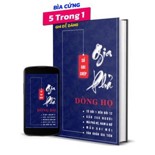 Gia phả dòng tộc và gia đình bìa cứng 5 trong 1, sổ ghi chép chi tiết gần 200 thành viên dòng họ