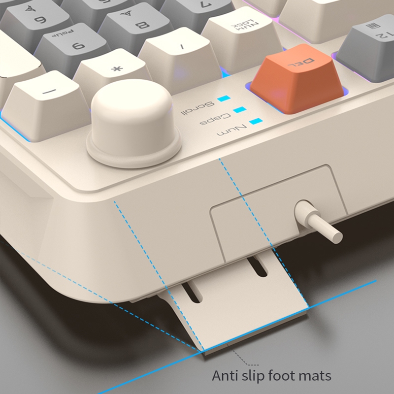 Bàn Phím Chống Ồn Có Dây XUNFOX Có Đèn RGB Và Núm âm lượng | BigBuy360 - bigbuy360.vn