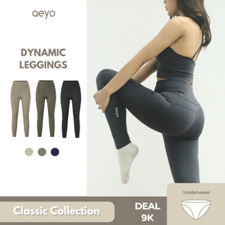 aeyo | Quần legging yoga gym nữ Dynamic Flow cao cấp, cạp cao có túi, ôm sát tôn dáng, che bụng