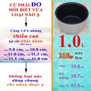 Lòng nồi cơm điện 1.0 L chống dính màu Đen - nặng 210 gr (ruột lõi az-6)