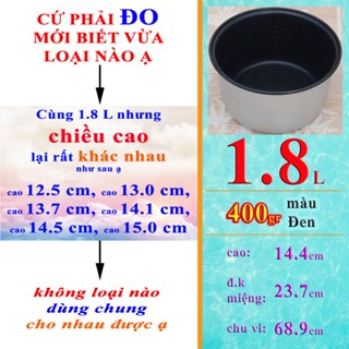 Lòng nồi cơm điện 1.8 L chống dính màu Đen - nặng 400 gr ruột lõi az-969M