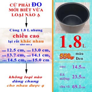 Lòng nồi cơm điện 1.8 L chống dính màu Đen - nặng 550 gr - ruột lõi az-969M