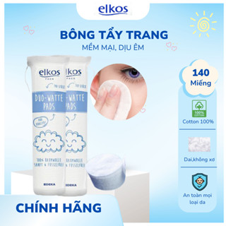 Bông tẩy trang Elkos  Đức nhập khẩu 140 miếng chính hãng