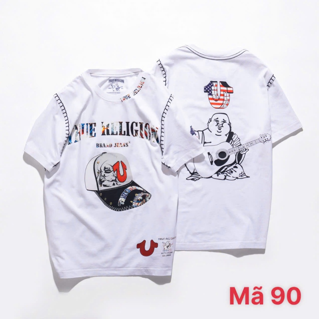 Áo thun ông địa chỉ nổi áo thun cổ tròn nam bụi hoa văn dập hình from ôm body bao đổi 1.1