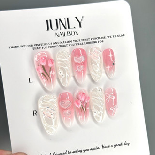 Nailbox thiết Kế Cá Móng Tay Giả Hoa Tulip siêu xinh Y2K 246 ảnh thật