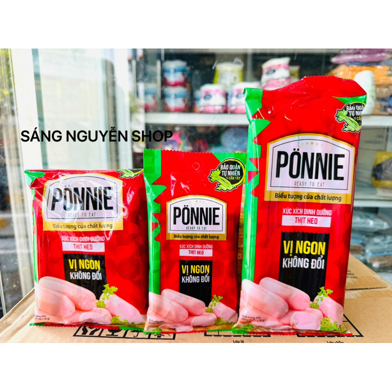 Xúc Xích Gói 95g - 175g - 280g Dinh Dưỡng Thịt Heo Ponnie