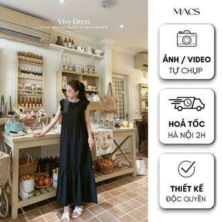 Váy dáng dài, Váy Đũi Xước cao cấp che khuyết điểm tôn dáng, ViVy  Dress(10% phí sàn)