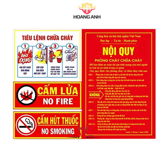 Bộ tiêu lệnh PCCC, sản xuất từ chất liệu tôn thép, sử dụng sơn chống gỉ, giúp người dân biết cách xử lí khi cháy nổ,...