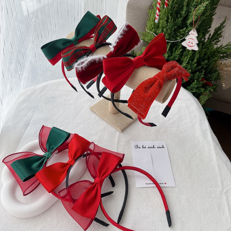 Be bé xinh xinh • [BOM40] Bờm tóc Noel, bờm tóc màu đỏ cho bé (các mẹ đọc kỹ chất liệu)