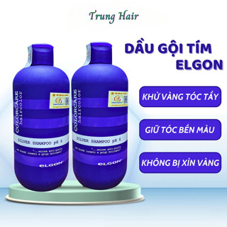 Dầu gội tím Elgon, dầu gội khử vàng và giữ màu dành cho tóc tẩy nhuộm màu thời trang | Trunghair