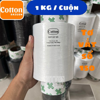 Tơ vắt sổ trắng đen 150 loại cuộn siêu lớn 1kg/ cuộn hàng loại tốt