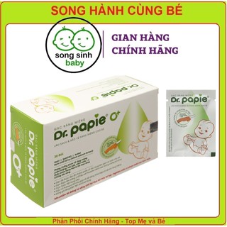  Gạc Rơ Lưỡi Dr.Papie Tiêu Chuẩn 5SAO Làm Sạch Răng Lưỡi Nướu và Khoang Miệng Cho Bé - 30Gói Hộp 