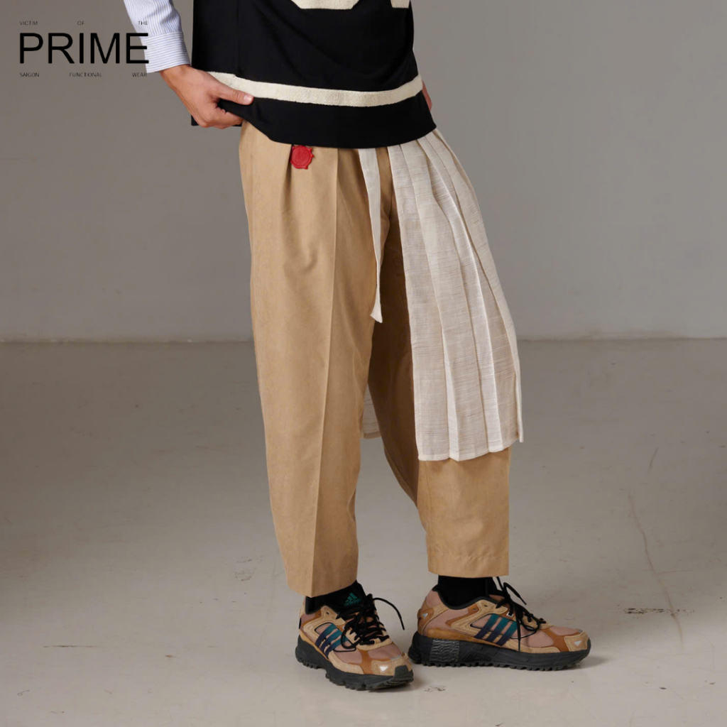 THE LAWYER PANTS - BEIGE - QUẦN ỐNG RỘNG KEM, CÓ NÚT CÀI TUỲ CHỈNH ĐỘ RỘNG ỐNG QUẦN