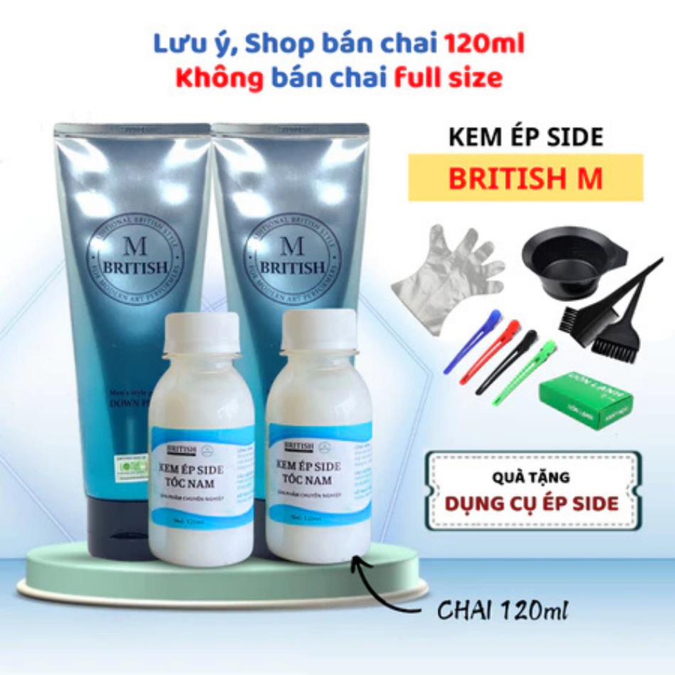  Thuốc ép Side tóc nam BRITISH M Men's Style Down Perm chuyên nghiệp chai 120gr | Trunghair 