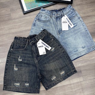 (Có BIGSIZE ) Quần Jean Ngố Nữ Cào Rêu Bụi  Lưng Chun MS240, Quần Bò Lửng Ngố Chun Lưng Dây Eo