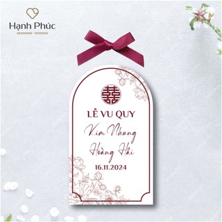 Tem dán (chai bầu 330ml/500ml) + Nơ lụa