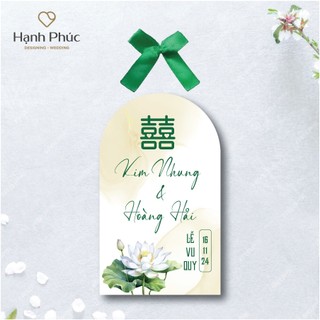 Tem dán (chai bầu 330ml/500ml) + Nơ lụa
